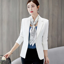 Load image into Gallery viewer, PEONFLY  Ladies Blazer Long Sleeve Blaser Women Suit jacket Female Feminine Blazer Femme Pink Blue White Black Blazer Autumn