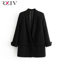 Load image into Gallery viewer, RZIV Spring women's blazer suit jacket coat casual solid color single button coat OL blazer suit